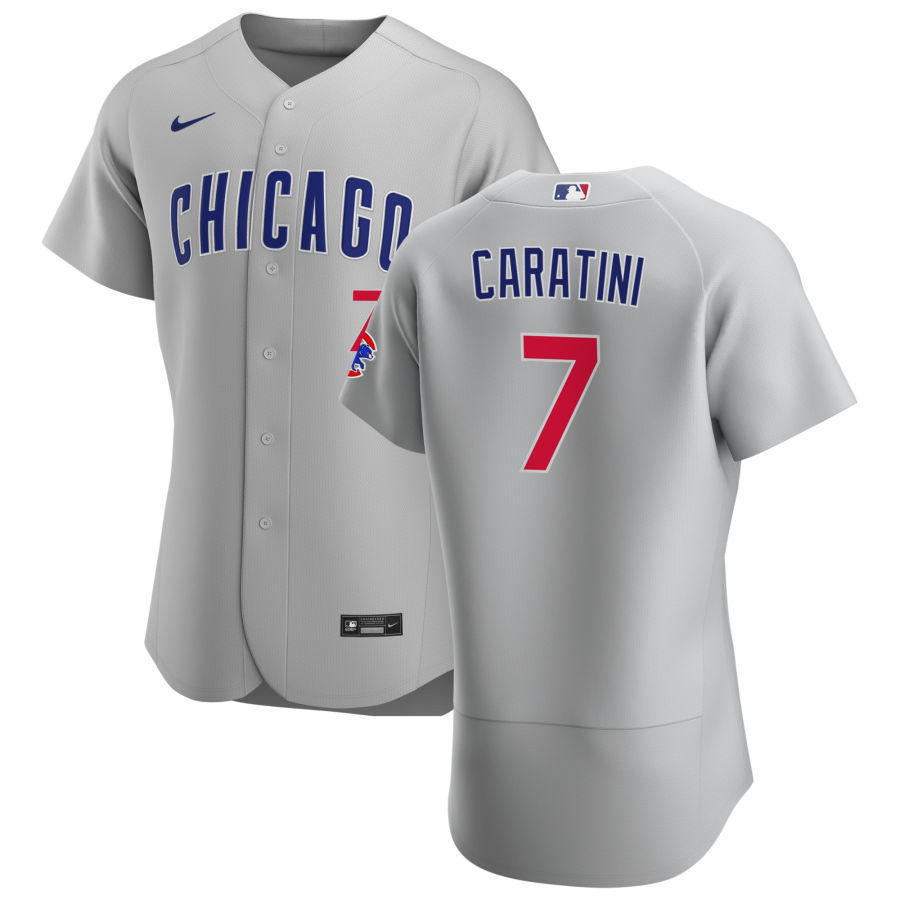 Chicago Cubs #7 Victor Caratini Men Nike Gray Road 2020 Authentic Team Jersey